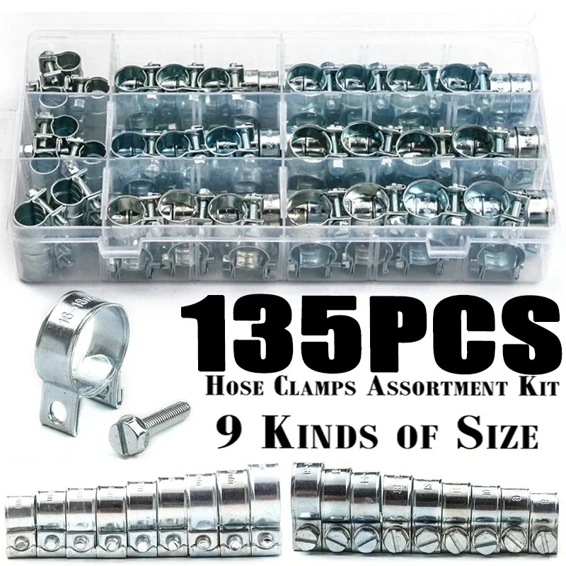 Kit de braçadeiras de mangueira de 8 a 18 mm
