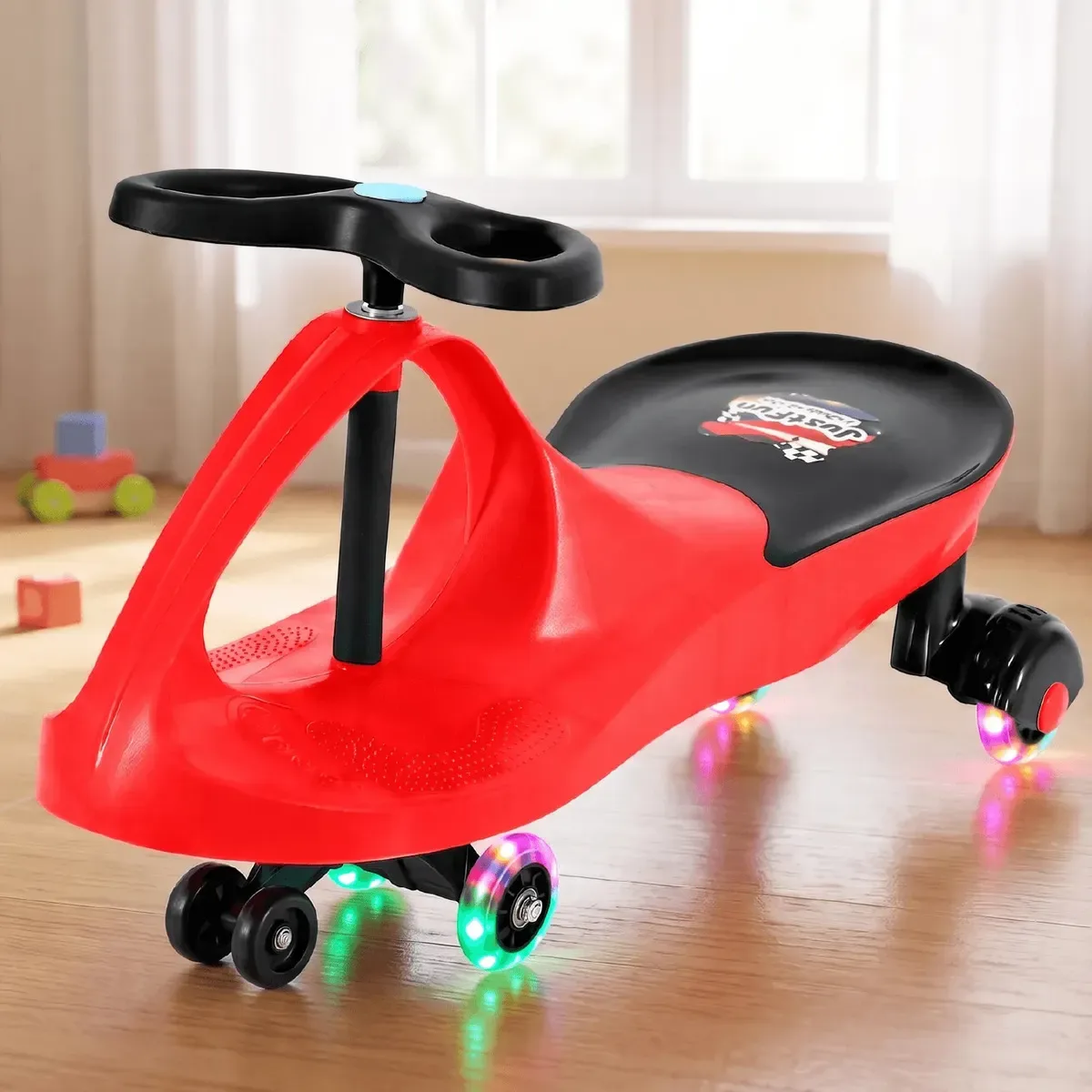 Triciclo infantil Justfun com volante e rodas LED