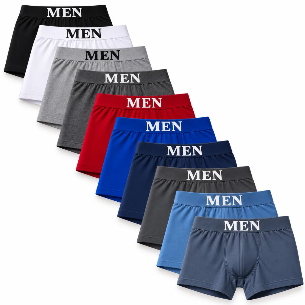 Kit de cuecas boxer masculinas em microfibra