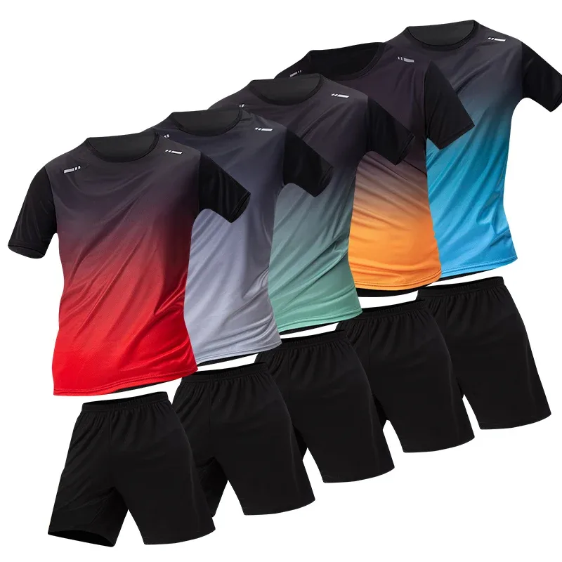 Conjunto esportivo masculino com shorts pretos