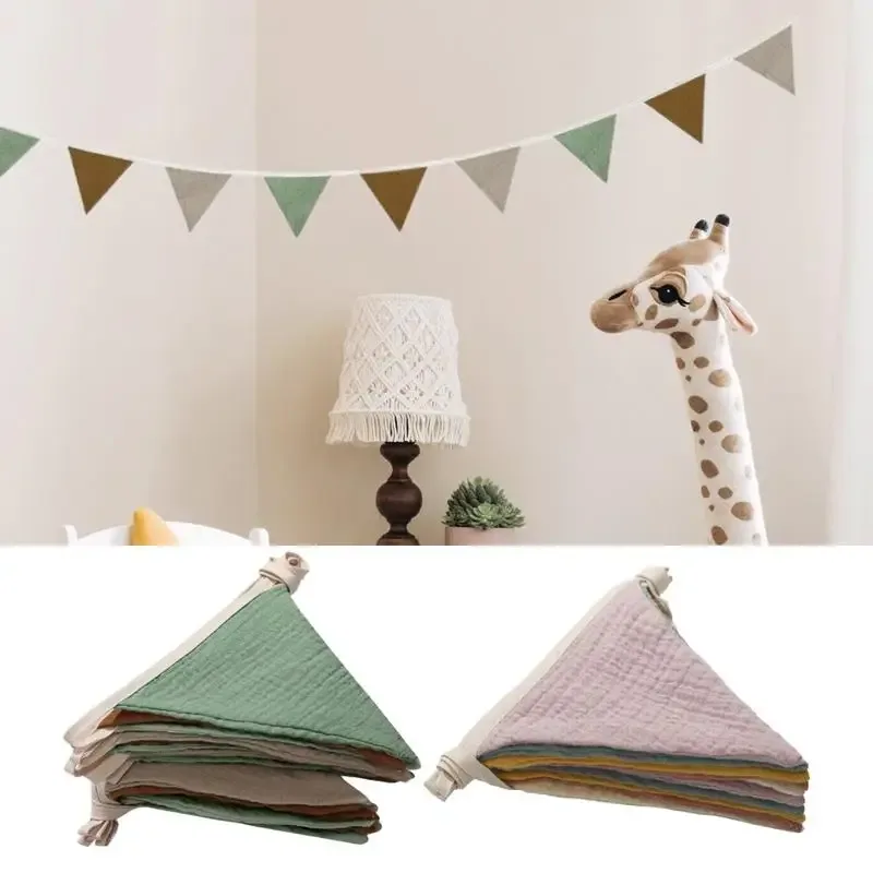 Bandeirola decorativa triangular de algodão lavável
