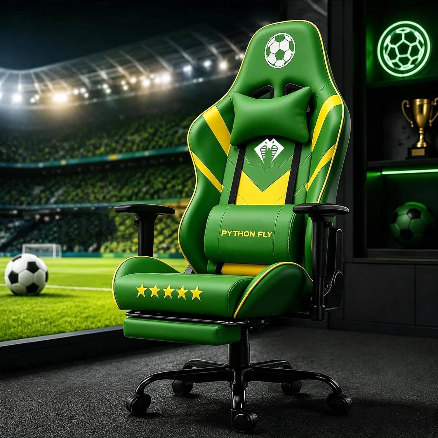 Cadeira gamer esportiva com ajuste de inclinação