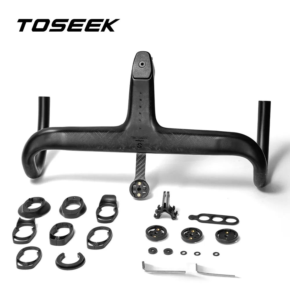 Guidão de carbono Toseek T700 para bicicleta de estrada