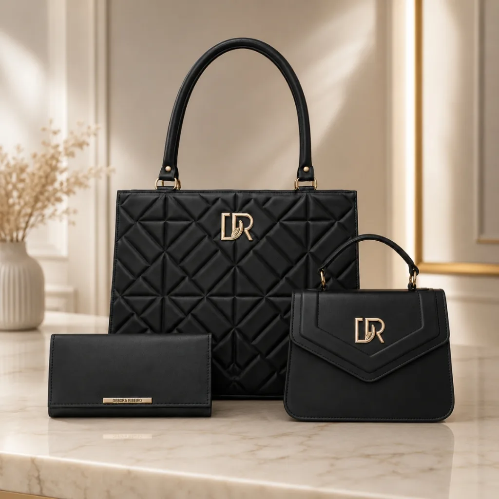Kit de bolsa transversal e carteira feminina