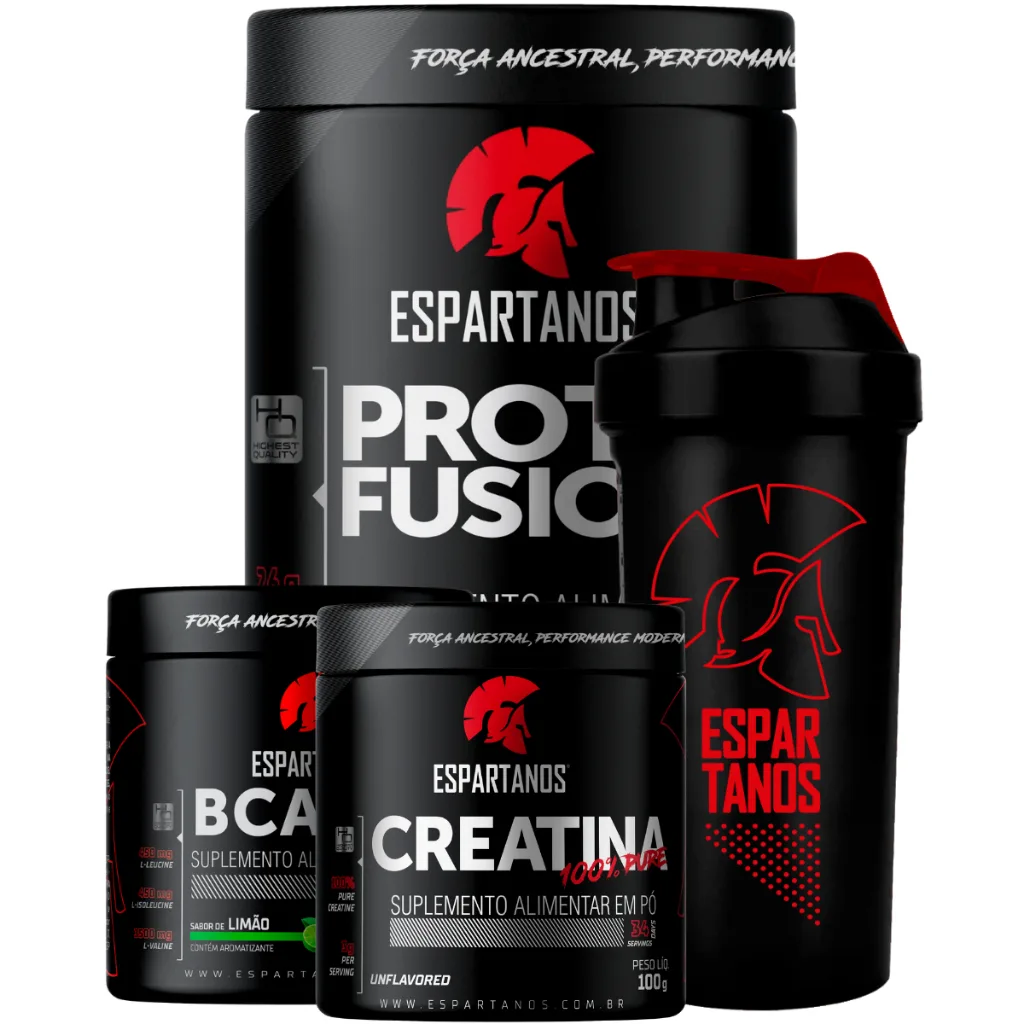 Kit de suplementos com whey e creatina