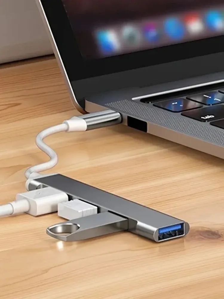 Hub USB tipo C com 4 portas para computador