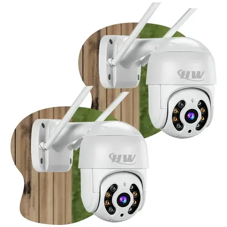 Kit com duas câmeras de segurança Wi-Fi