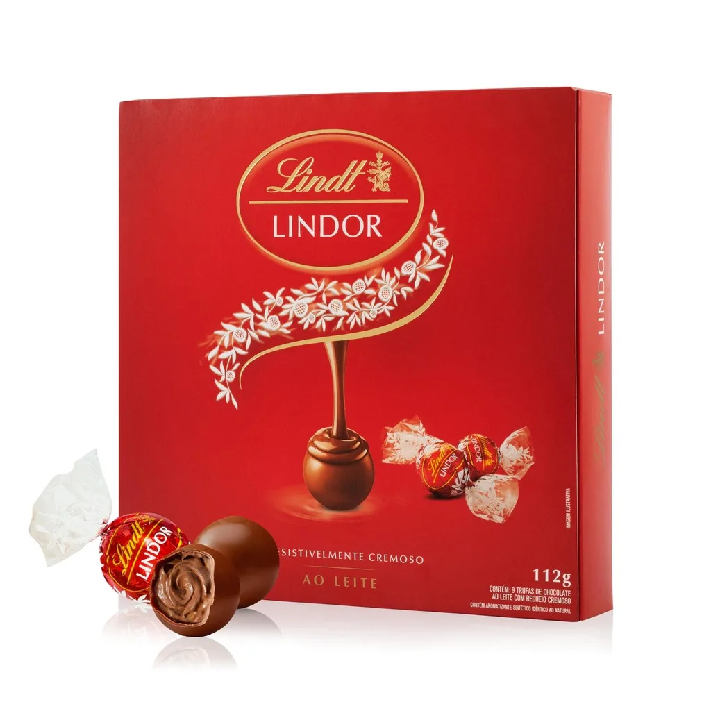 Caixa de bombons Lindt Lindor ao leite de 112 g