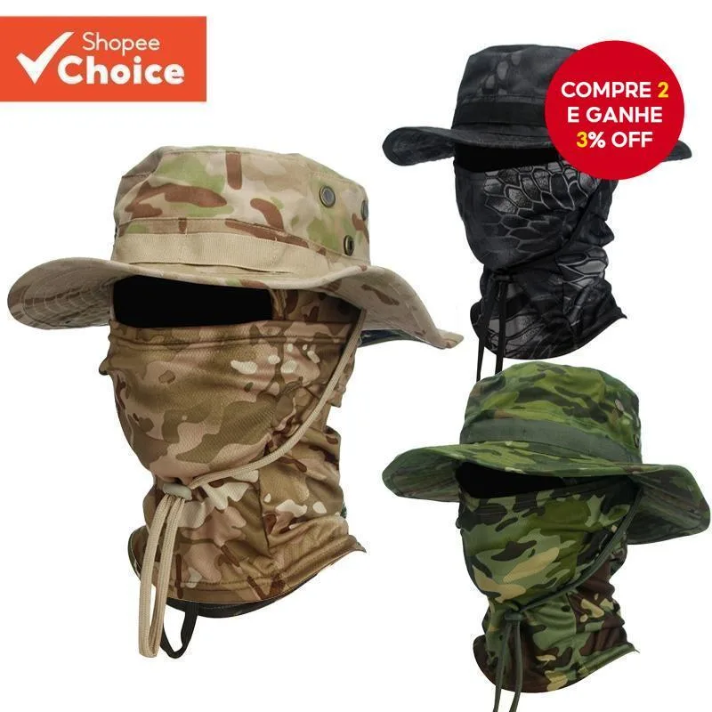 Chapéu boonie com balaclava para pesca ao ar livre