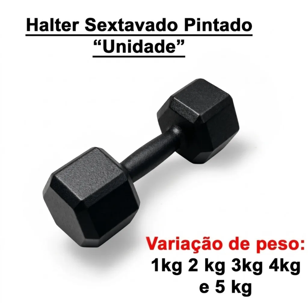 Halter sextavado pintado de 1 a 5 kg