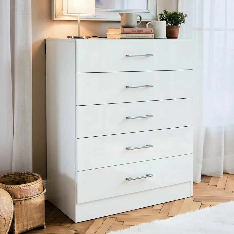 Cômoda organizadora Blue Moby com cinco gavetas