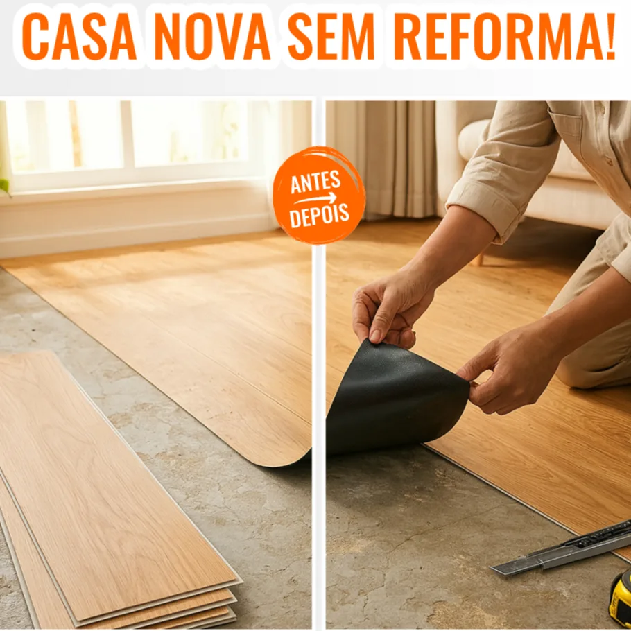 Revestimento vinílico autocolante para piso