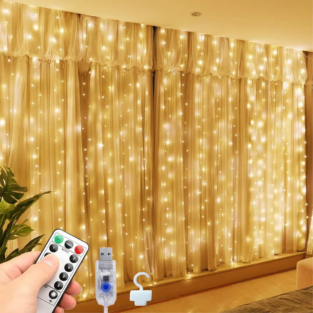 Cortina de luz LED de 4 por 3 metros
