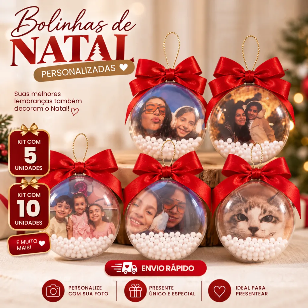 Enfeite natalino personalizado em acrílico