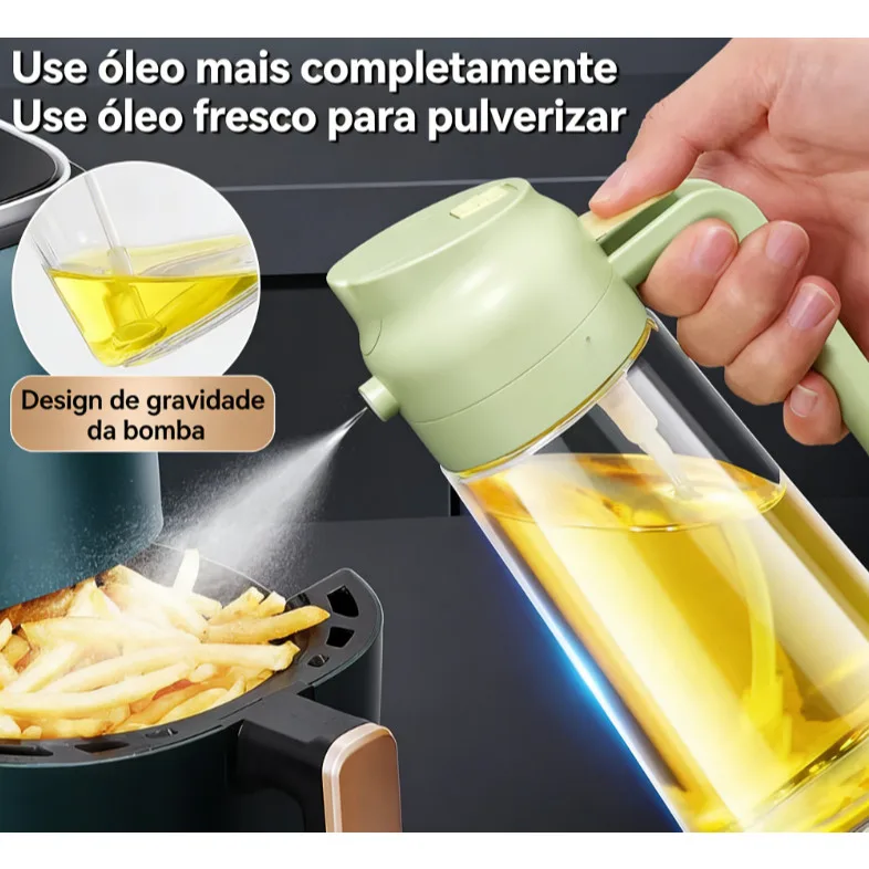 Azeiteiro e vinagreiro spray de vidro de 470 ml