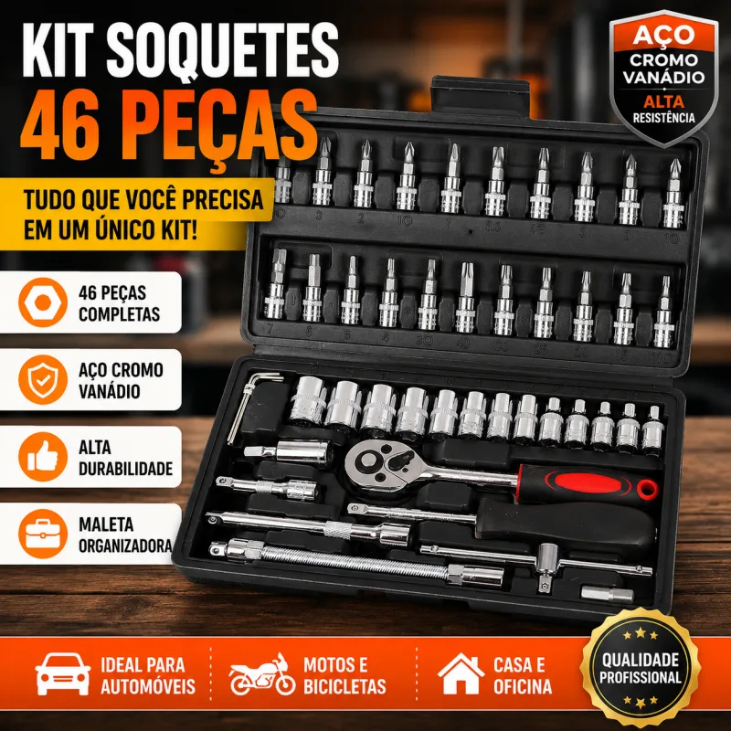 Kit de ferramentas com 46 peças
