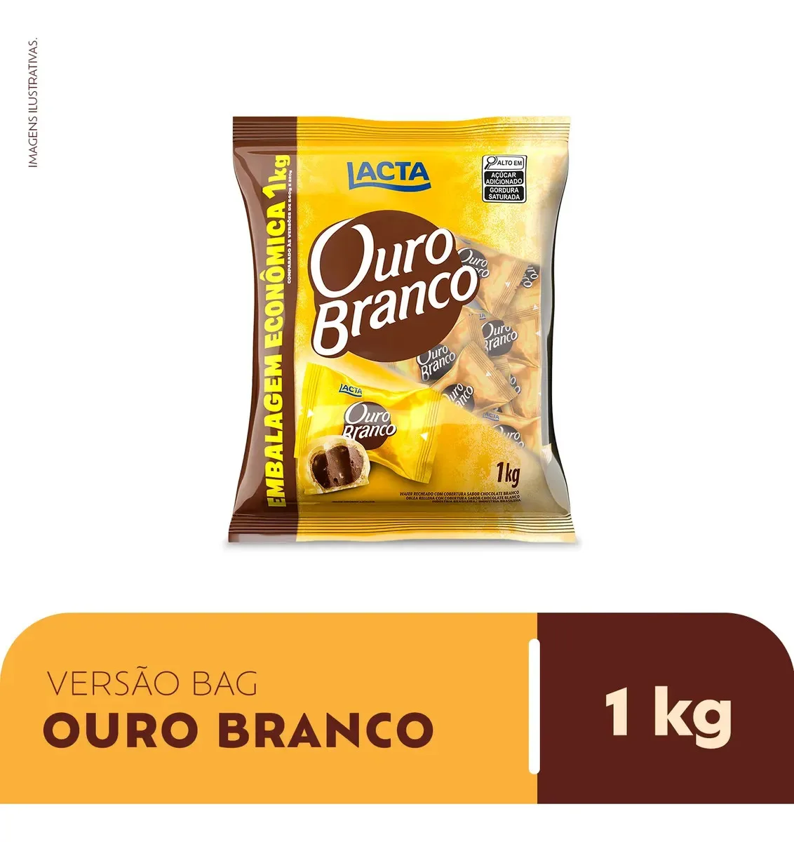 Bombom wafer Ouro Branco de 1 kg