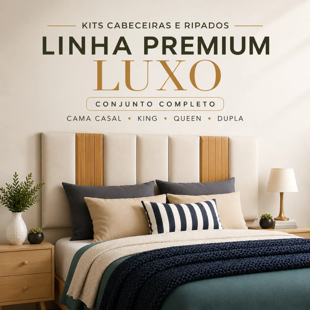Kit de cabeceira e painel ripado para cama