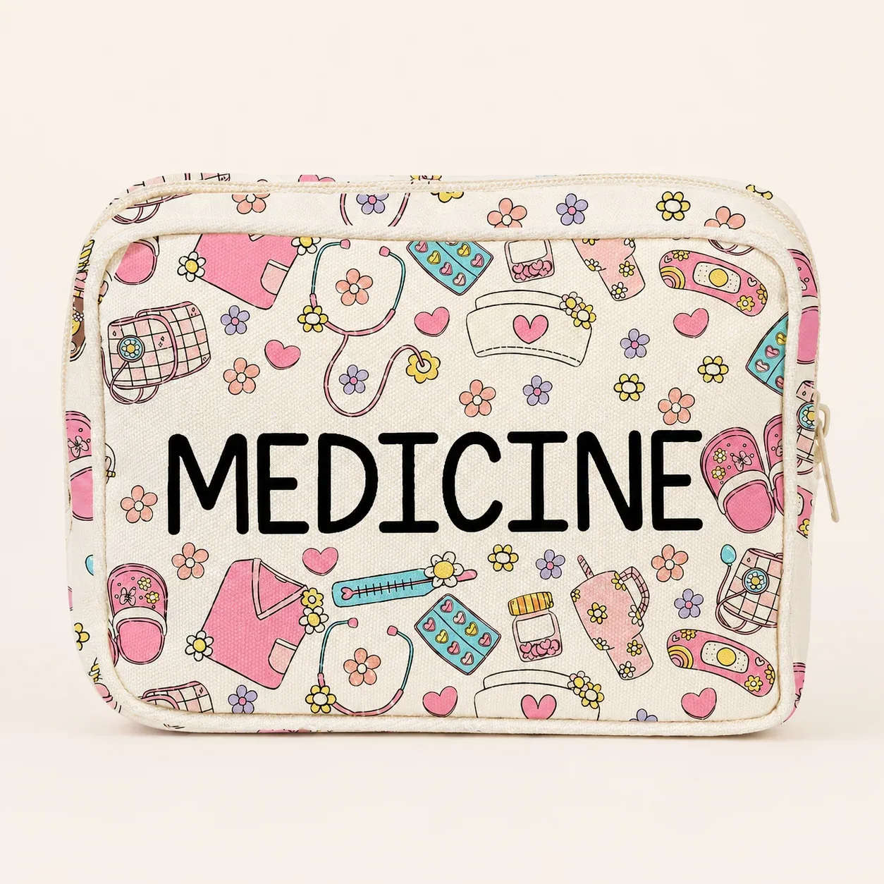 Bolsa organizadora floral para primeiros socorros