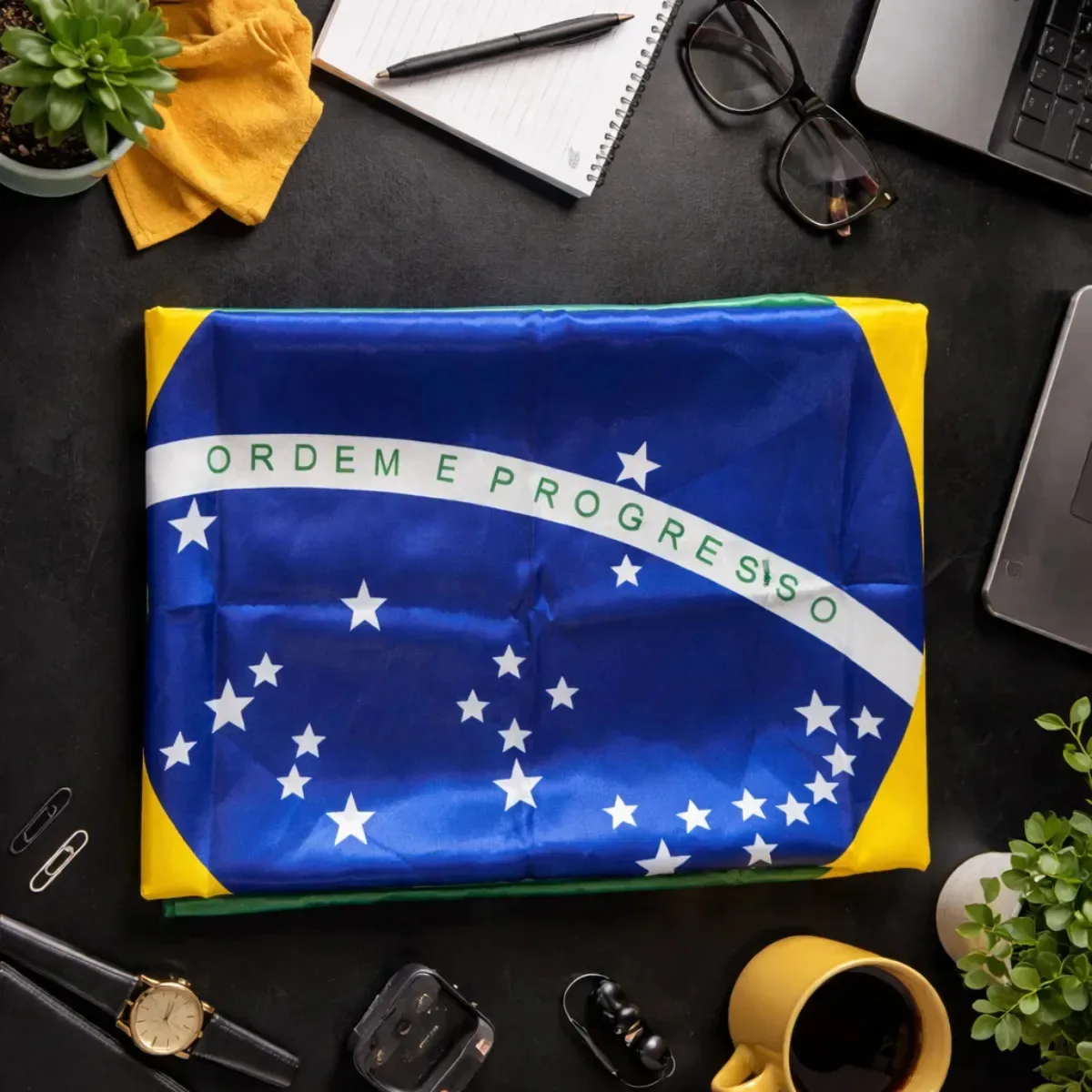 Bandeira do Brasil em cetim 1,50 por 0,90 metro