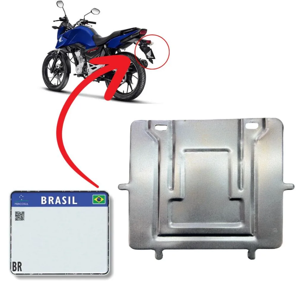 Suporte para placa de moto Mercosul universal
