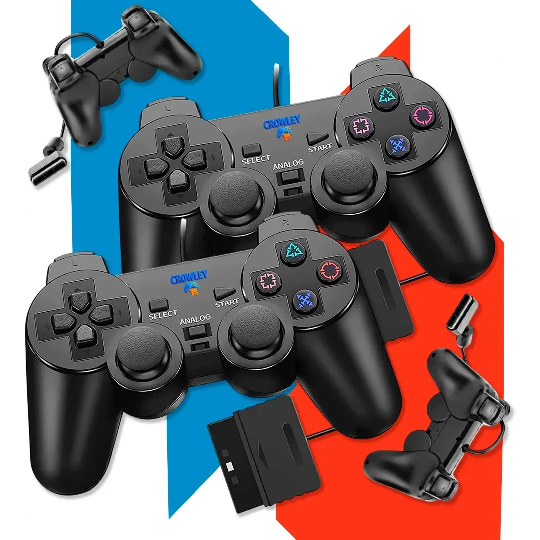 Kit com dois controles para PS2 e PS1