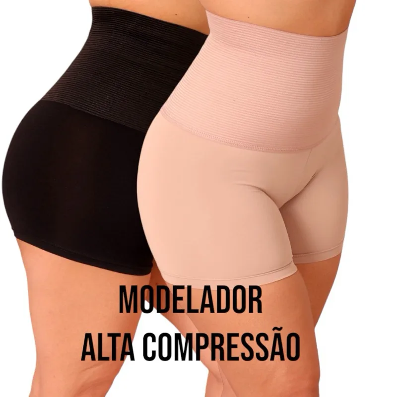 Bermuda Modeladora Anágua Cinta Short Feminino Modelador Alta Compressão Reduz Medidas pós-parto