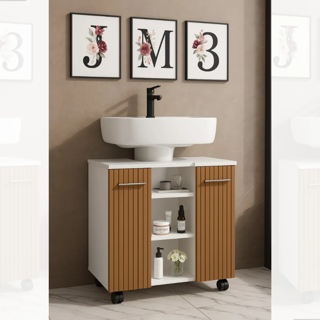 Gabinete para banheiro JM3 Móveis com 2 portas
