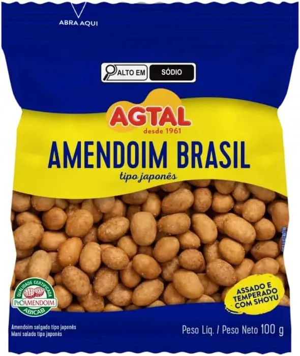 Amendoim torrado crocante tipo japonês de 100 g