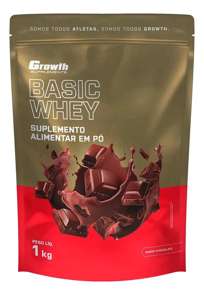 Proteína Growth Supplements Basic Whey de chocolate