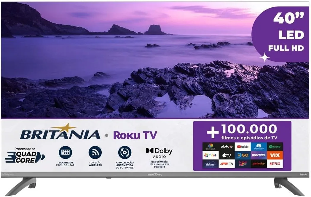 Smart TV Britânia Roku de 40 polegadas