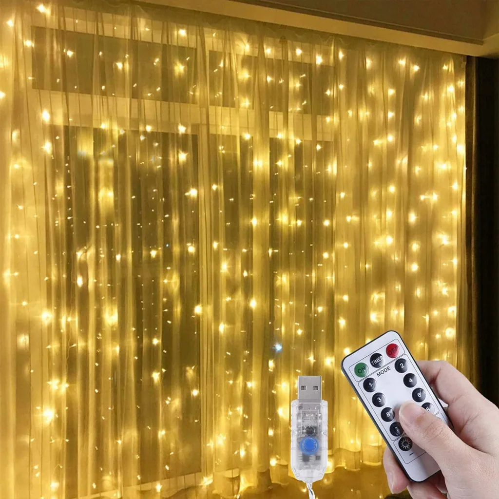 Cortina de luzes LED com 300 pontos