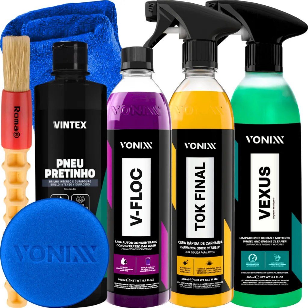 Kit de limpeza automotiva Vonixx com cera