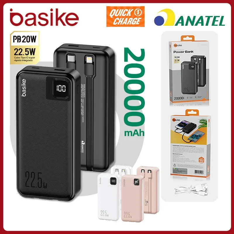 Carregador portátil Basike de 20000 mAh