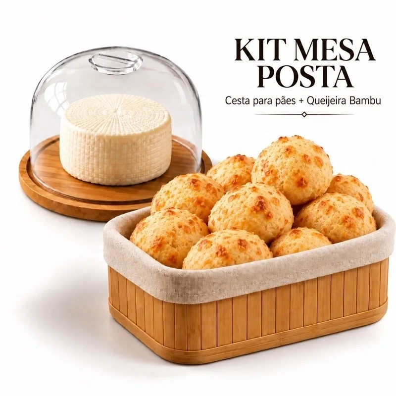 Kit de mesa posta em bambu