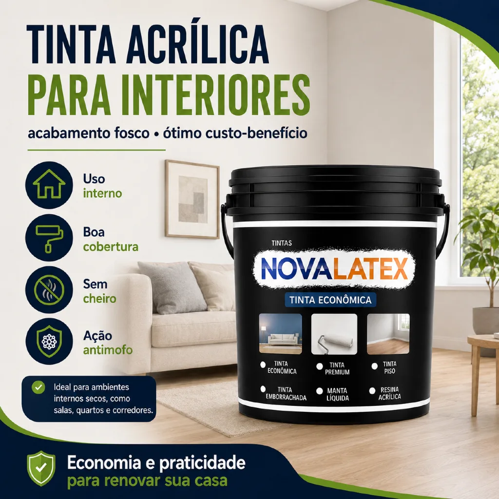 Tinta acrílica Novalatex antimofo de 18 kg