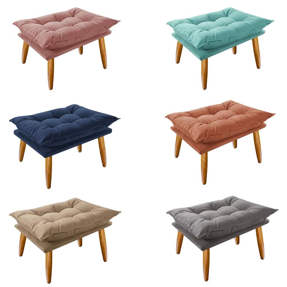 Puff Opala Slim de suede com pés palito
