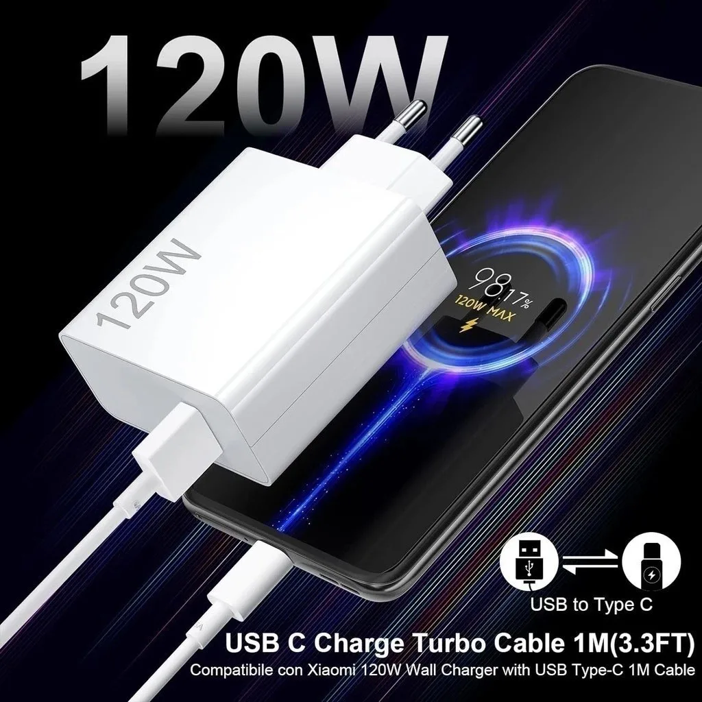 Carregador turbo de 120 W com cabo USB-C