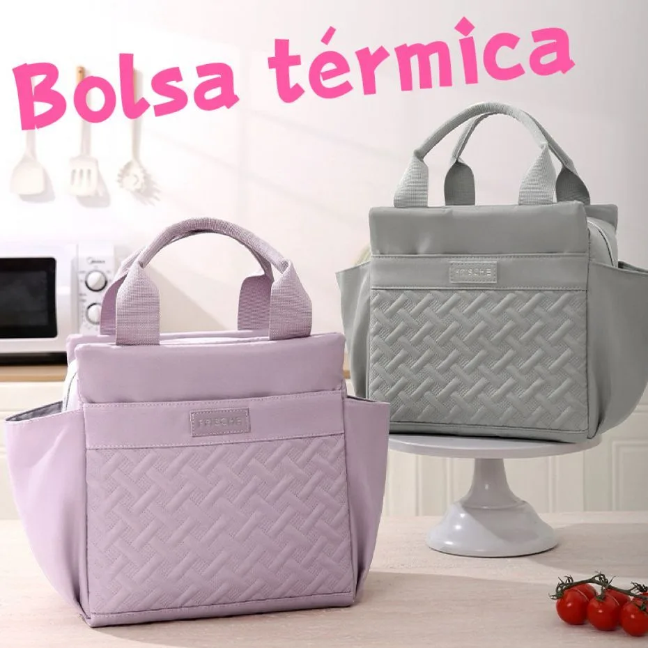 Bolsa térmica para almoço com dois compartimentos
