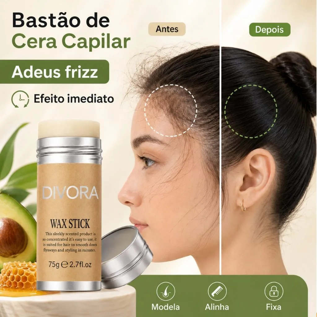 Cera capilar em bastão Divora para modelagem