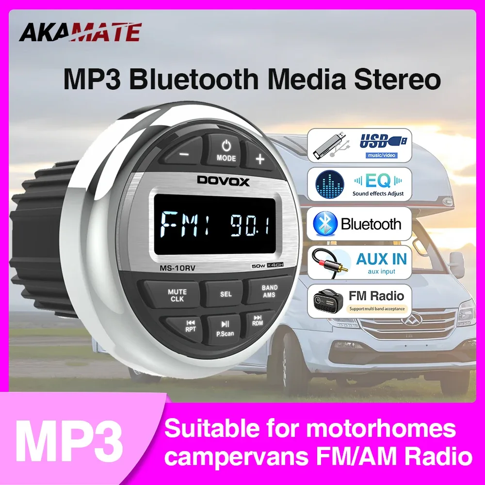 Rádio automotivo Bluetooth para veículos recreativos