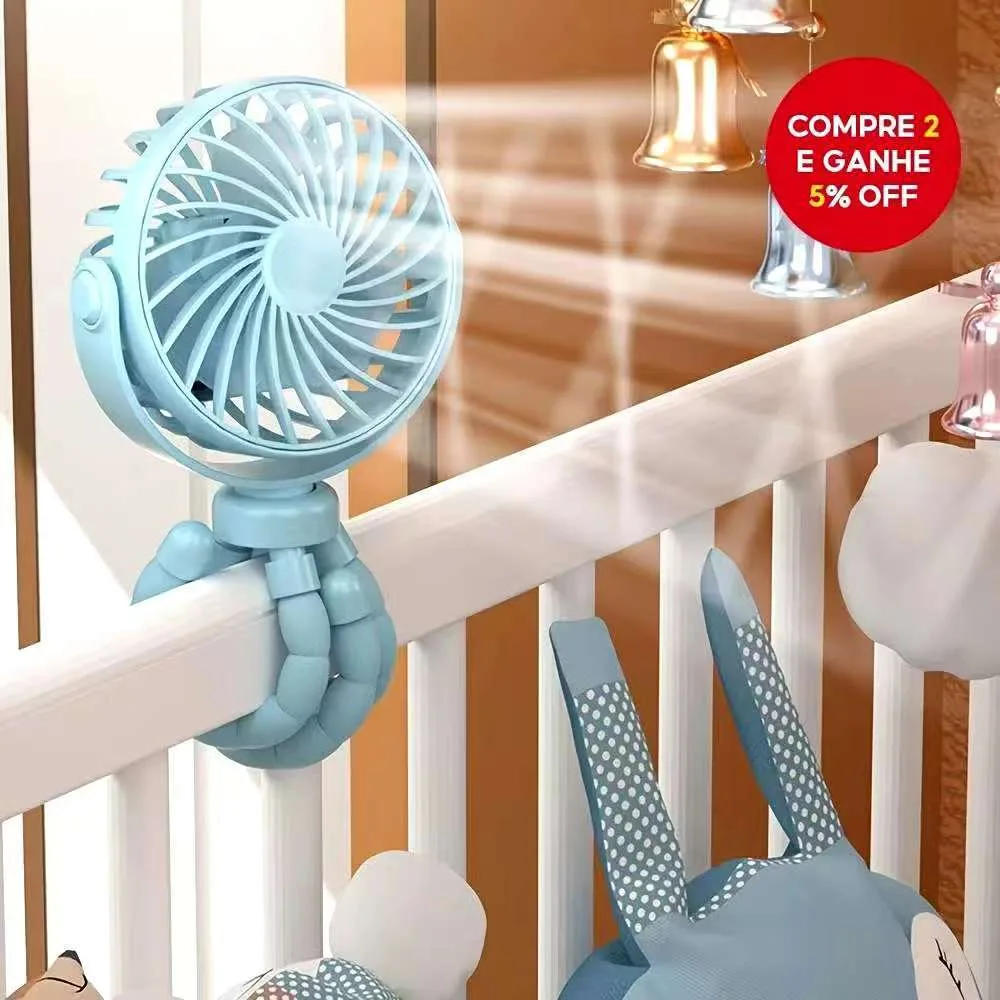 Ventilador portátil recarregável USB com tripé