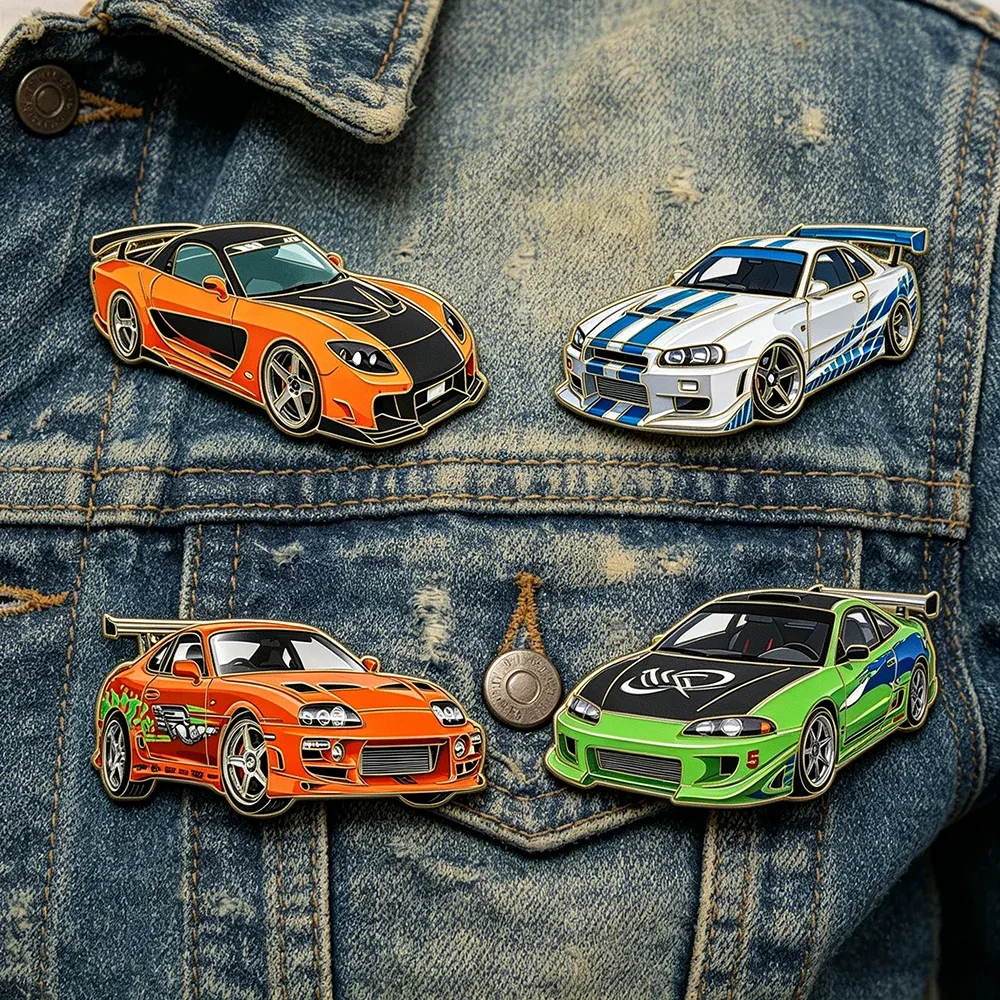 Conjunto de quatro broches Velozes e Furiosos