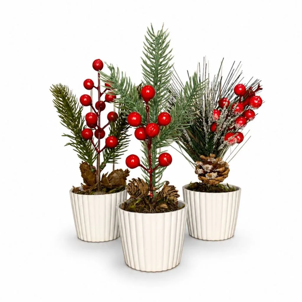 Kit com 3 enfeites natalinos para decoração