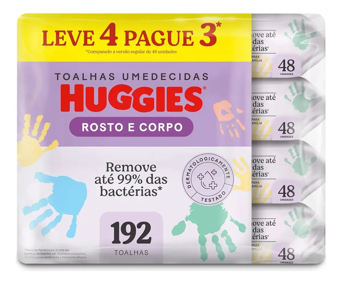 Lenços umedecidos Huggies para rosto e corpo