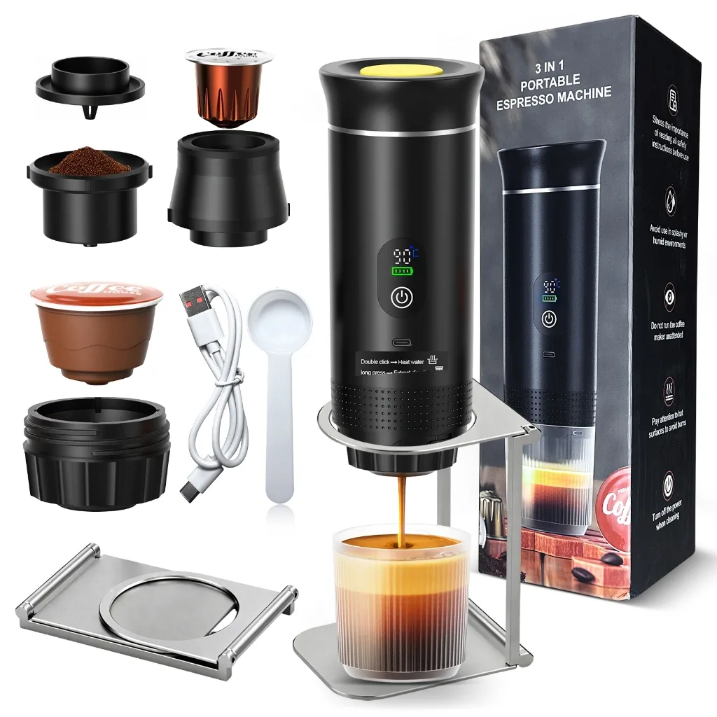 Cafeteira portátil para cápsulas e pó