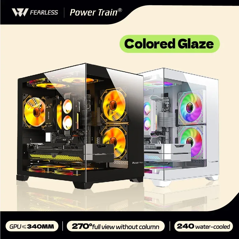 Gabinete para PC Power Train com vidro temperado