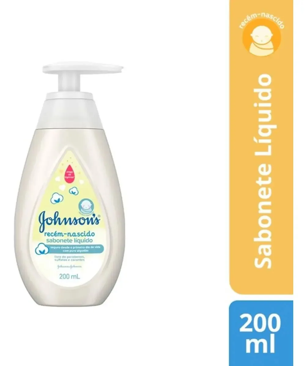 Sabonete líquido Johnson's Baby para recém-nascidos