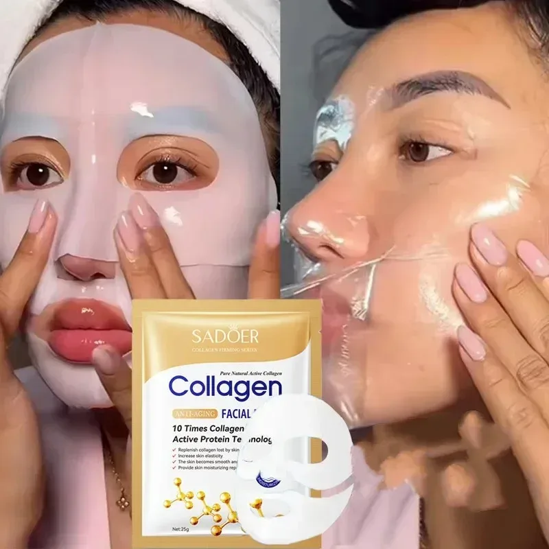 Máscara facial de colágeno anti-idade
