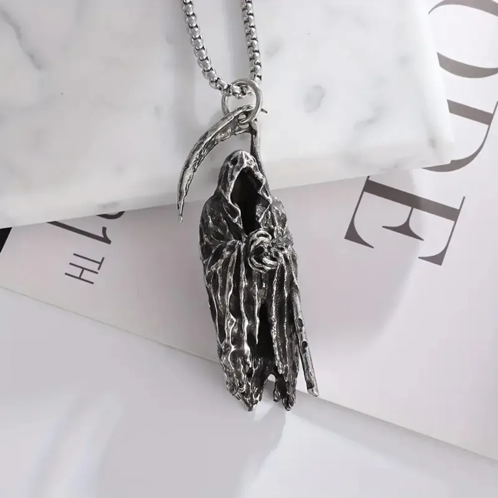 Colar masculino e feminino com pingente de caveira